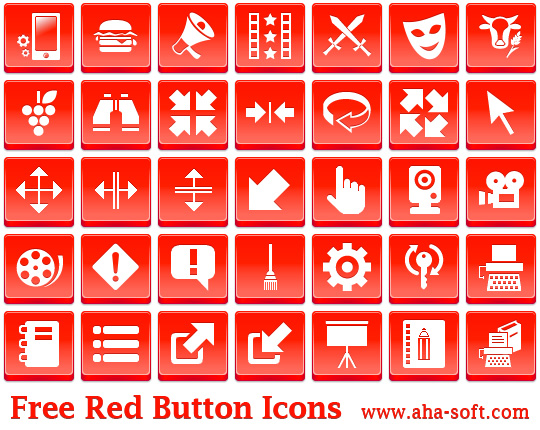 Free Red Button Icons software